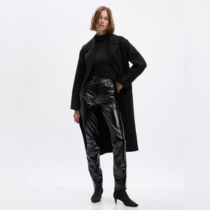 Sleek High-Shine Black Vegan Leather Pants